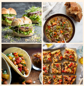 Spare Food Company's Spare Food Starter example recipes. Tacos, soups, pizza and burgers.