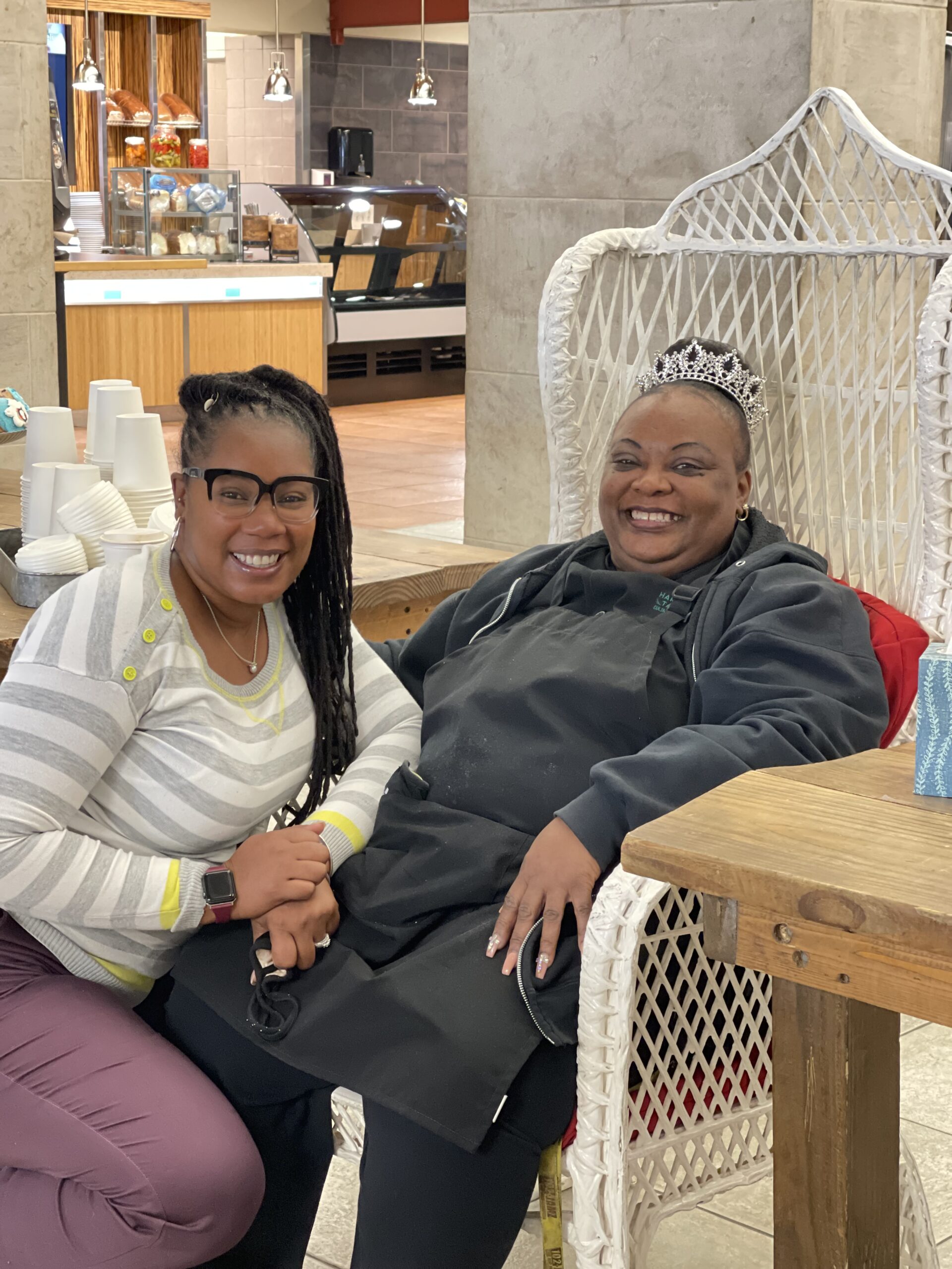 Photos of Antoinetta Richardson (Miss Netta) at her retirement celebration in the WFU Dining Hall, known as the Pit.