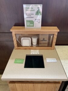 New composting receptacle in Camino’s created by J.L. Bolt in Facilities & Campus Services.