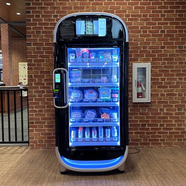 VICKI Smart Vending Machine located in the Wellbeing Center on Wake Forest's Campus.