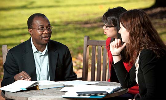 Simon Ilesanmi talks to students