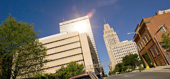 View of downtown buildings