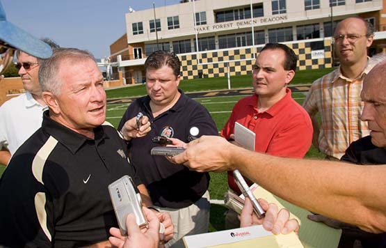 Jim Grobe and reporters