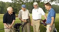 Four golfers