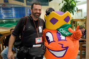 Ken Bennett and the Orange Bowl mascot