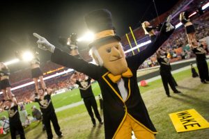 The Demon Deacon and the cheerleaders