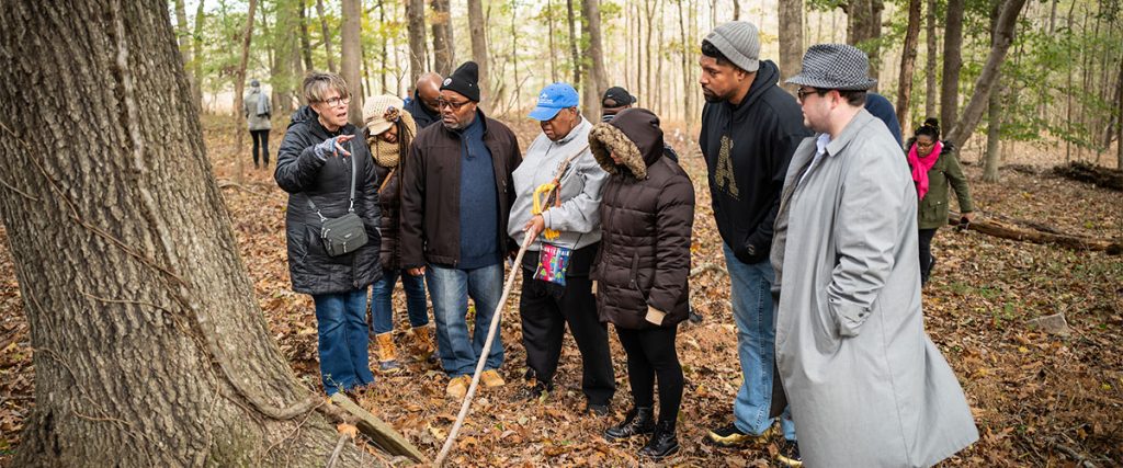 Wake Forest School of Divinity professor Derek Hicks takes the students in his African American Religious Experience class to visit the old Wake Forest campus in the town of Wake Forest, NC, along with the old cemetery at Friendship Chapel Baptist Church, the original African American church on campus