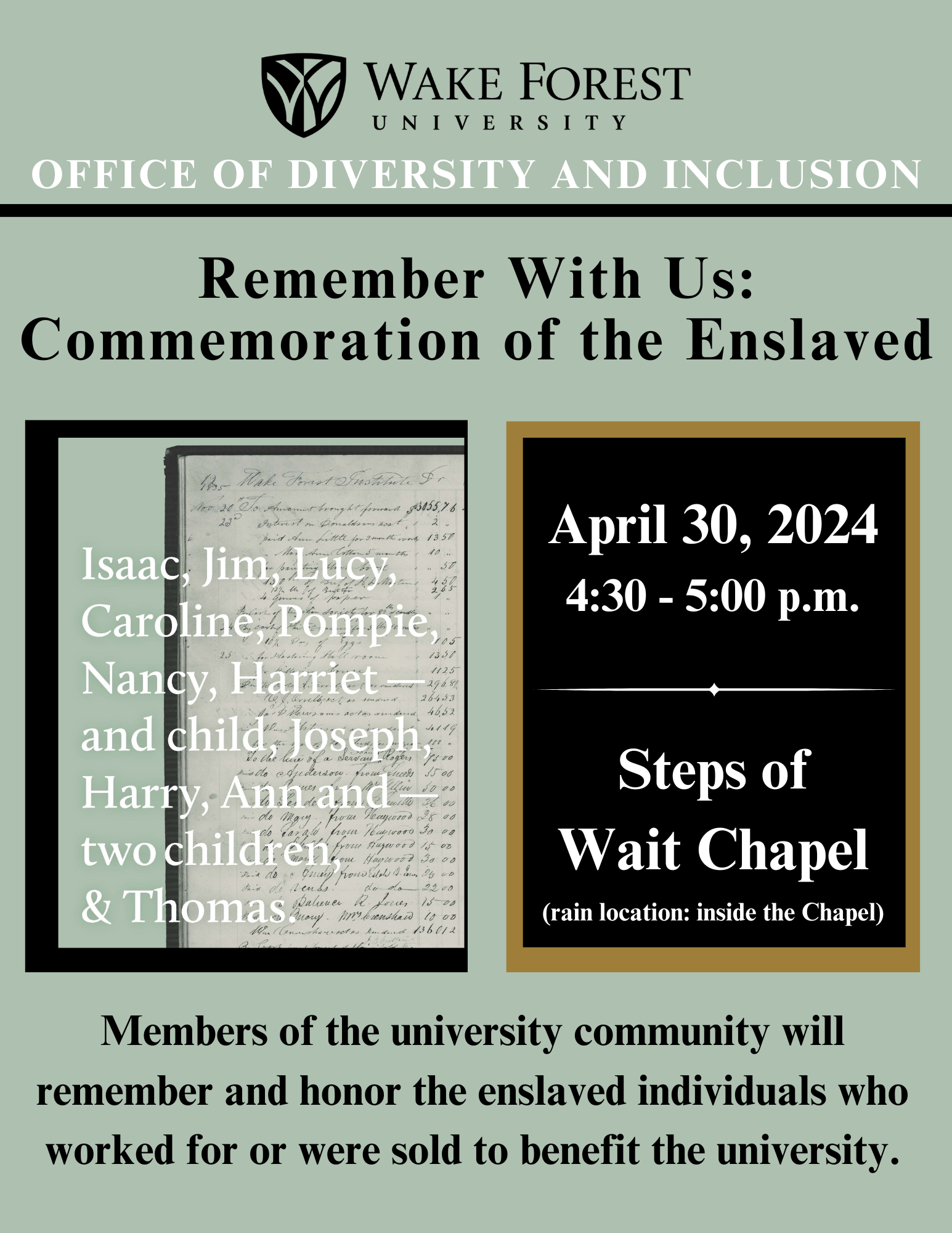 Remember With Us: Commemoration of the Enslaved