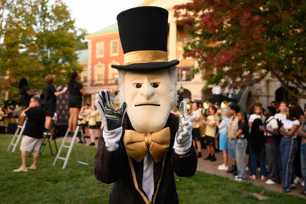 Wake Forest University incoming students and their families gather on Hearn Plaza for Making of a Demon Deacon and New Deacs on the Block Party.