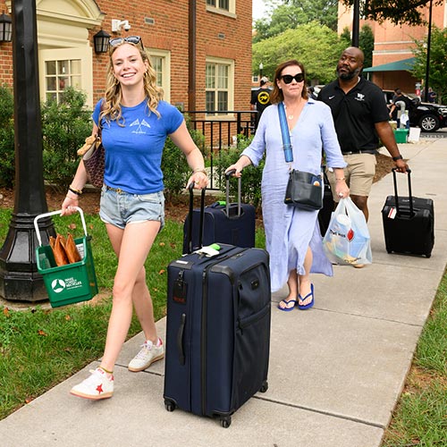 Wake Forest University freshman and transfer students move-in to the South Campus residence halls.