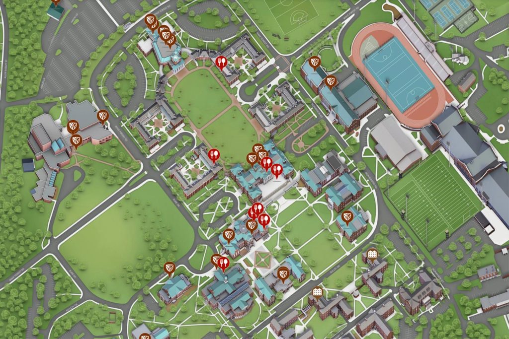 Campus map that shows where Campus Day activities take place.