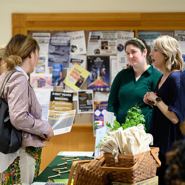 Admitted students and their families receive information at Campus Day