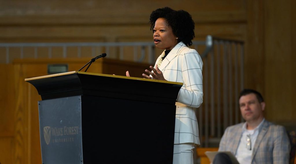 Newly admitted students and their families attend Campus Day on the Reynolda Campus at Wake Forest University.