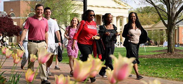 Newly admitted students and their families visit Wake Forest University during Campus Day.