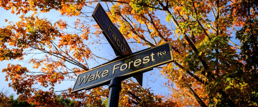 Wake Forest campus street signs