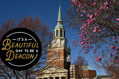 Wait Chapel with "it's a beautiful day to be a Deacon" sticker