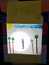 Homemade shadow puppet theater