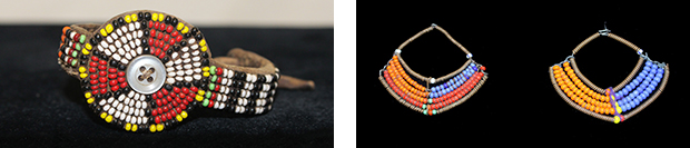 Maasai beaded bracelet and earrings