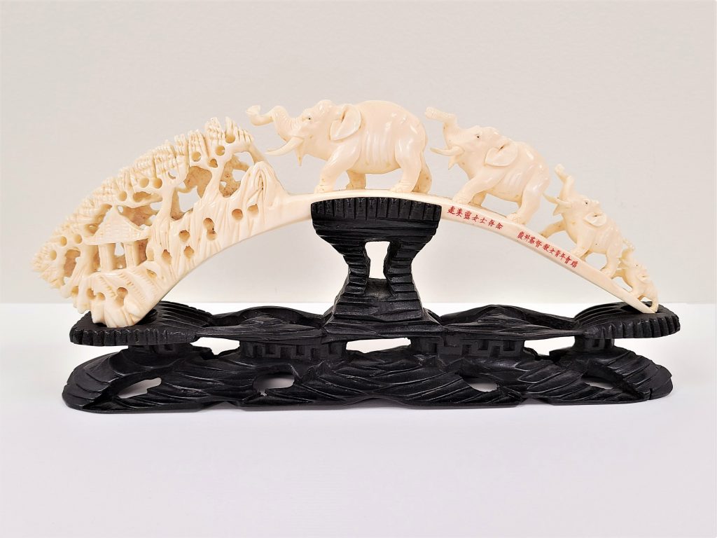 carved elephant tusk