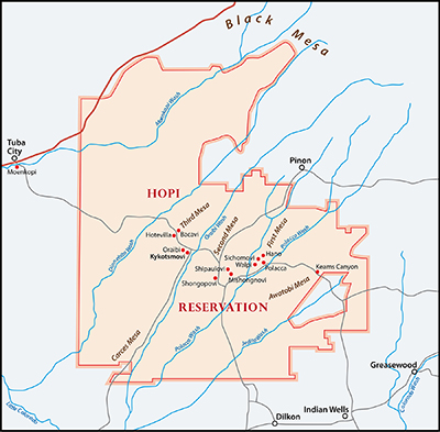 Hopi Reservation Map