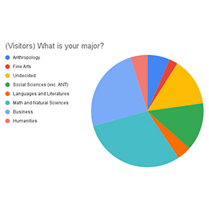 graph showing majors of student visitors