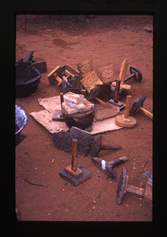 Stamps and wax for creating stamped textiles