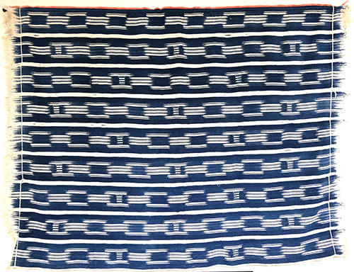 Indigo ikat textile