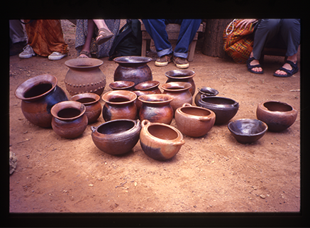 group of completed pots