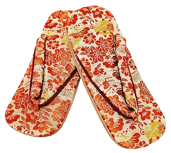 flip flops with floral fabric