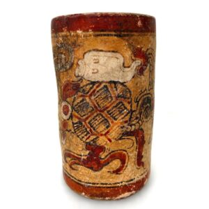 ceramic cup with Maya imagery