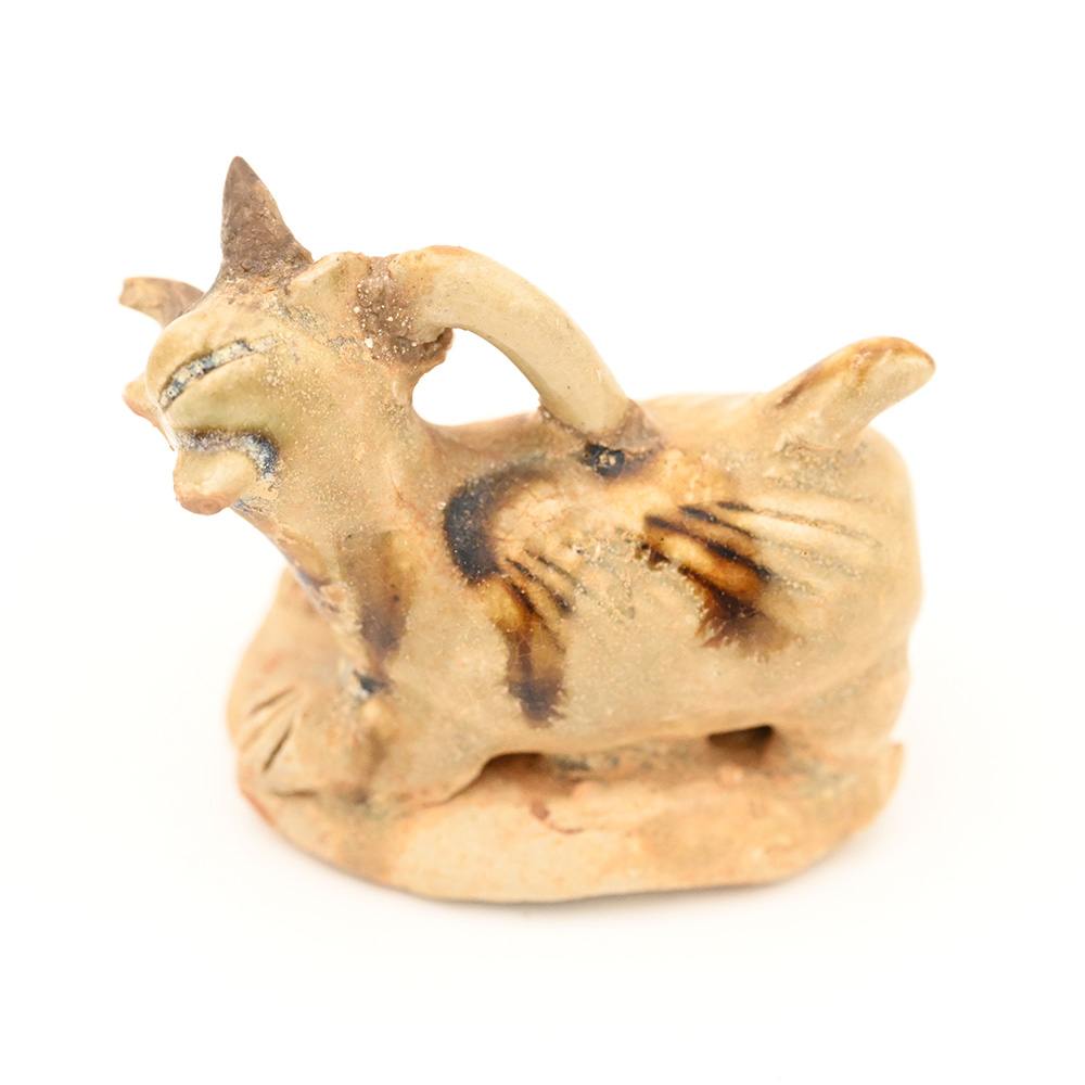 Miniature ceramic figure of a goat