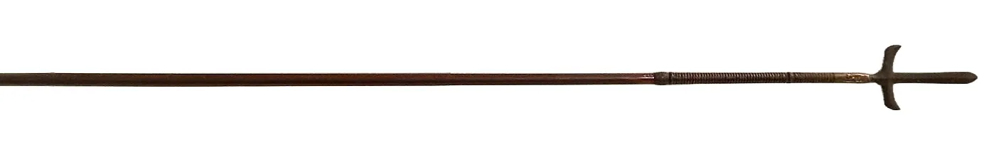 long spear with wooden handle
