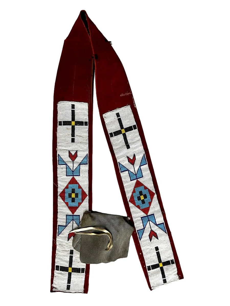 belt with geometric beaded designs