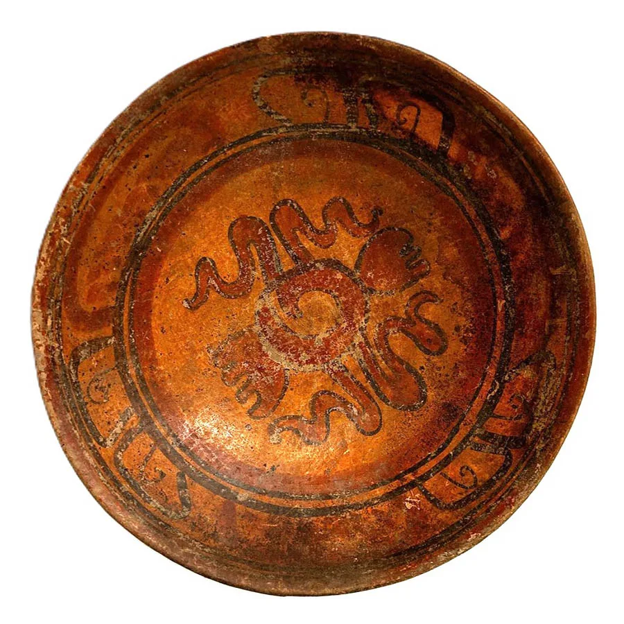 Ceramic bowl with painted designs