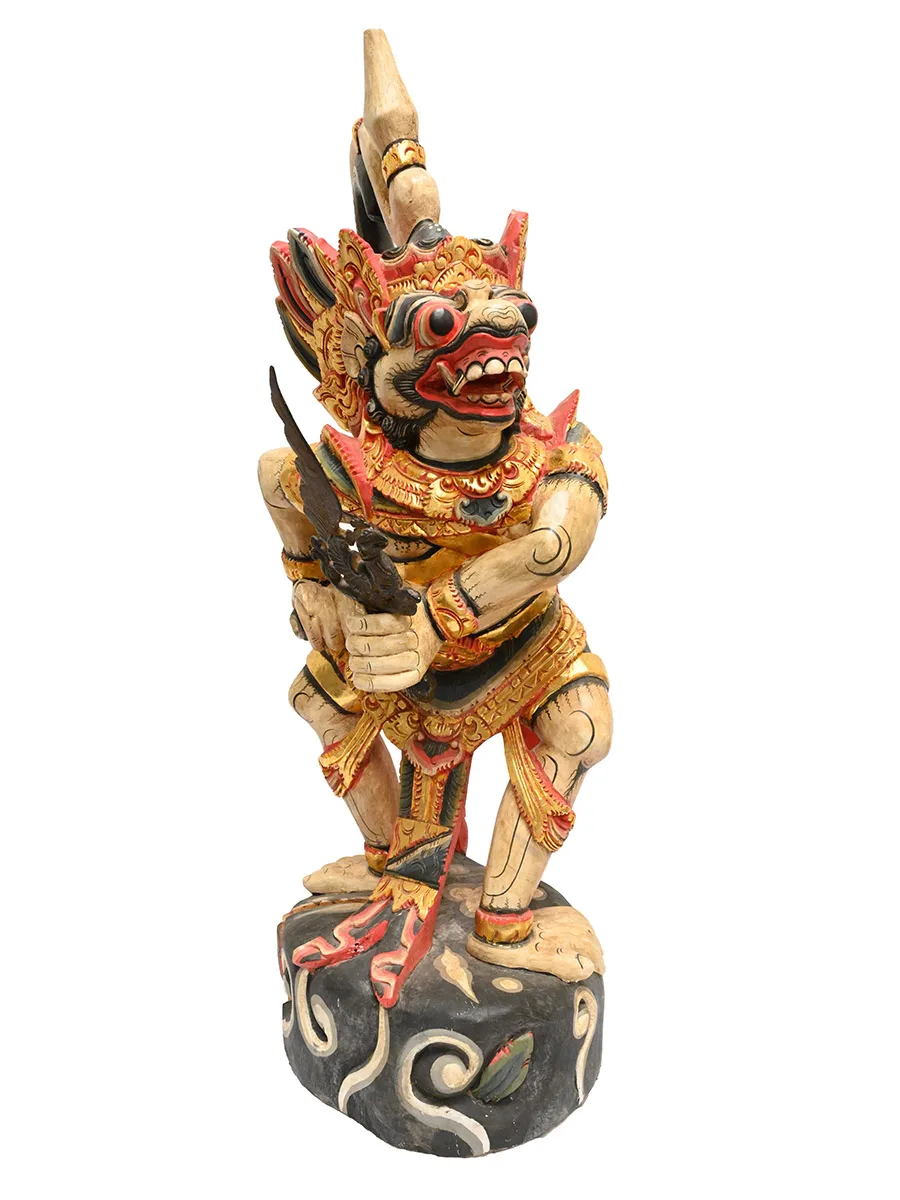 wooden statue of Hindu monkey god