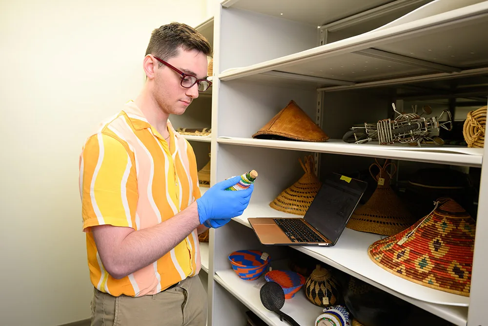 a student in collections storage