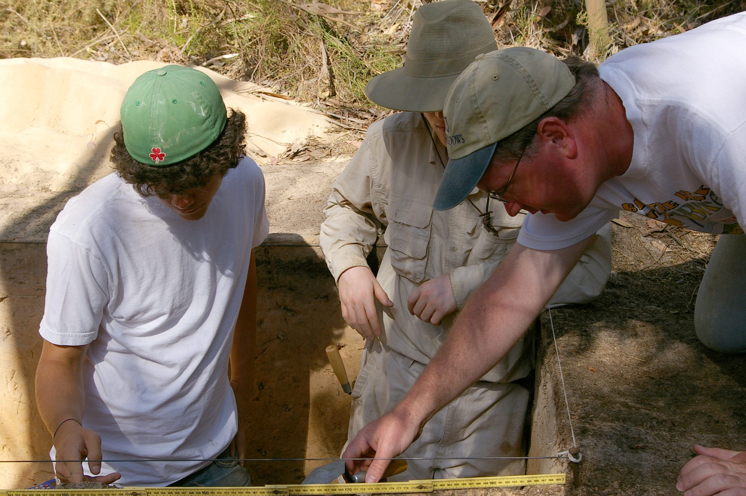 Dr. Paul Thacker, WFU Archaeologist, instructing WFU students at a dig site in Portugal