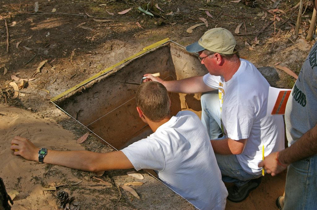 WFU student and Dr. Paul Thacker excavating site in Portugal.