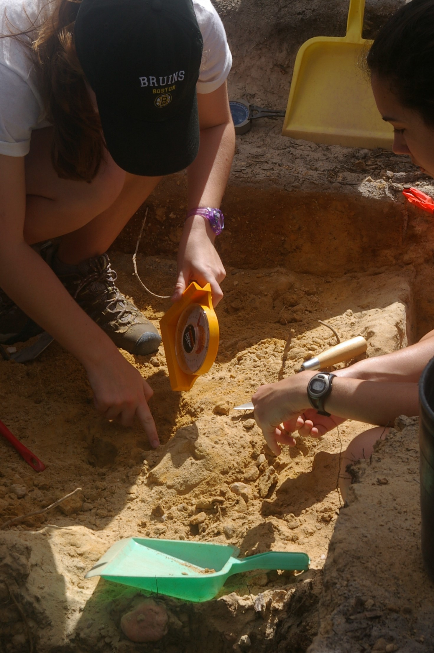 WFU student excavating site in Portugal.