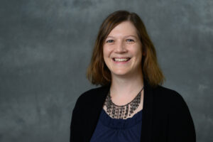 Emily Simpson, Religion, has her portrait taken at Alumni Hall on Wednesday, September 4, 2024.