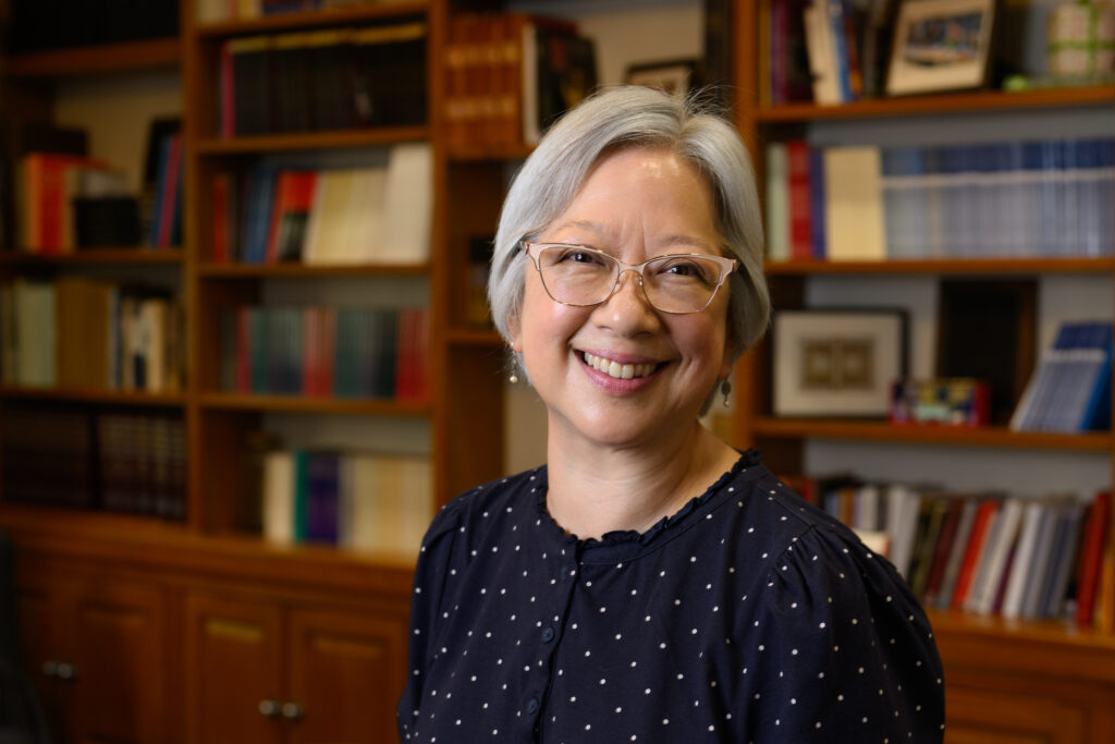 Chair of the Department for the Study of Religions Mary Foskett posed for portrait in the Divinity and Religious Studies Building on Friday, July 21, 2023.