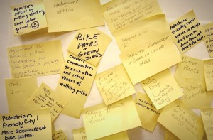 Citizens submit ideas for a "new and improved" Joplin on Post-it notes