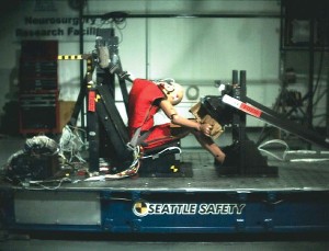 The CIREN team uses a sled test in its research. Photo courtesy CIREN