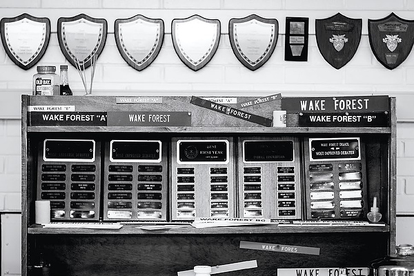 Wake Forest Debate trophy case