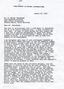 Carroll O'Connors letter to Walt Townsend