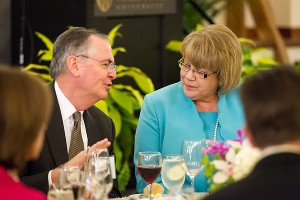 President Hatch with Jane Owens Cage ('78)