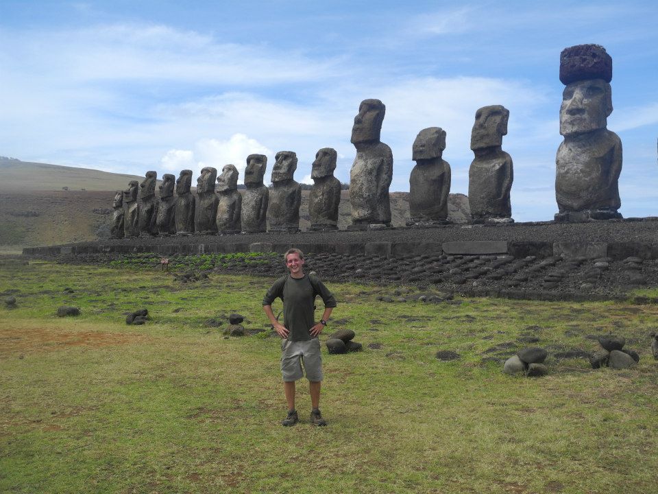 On Easter Island in the South Pacific, known for its extant momumental statues called 'moai'