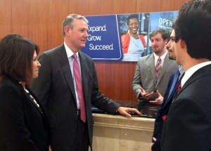 Double Deac, WF parent and trustee Curtis Farmer (center).