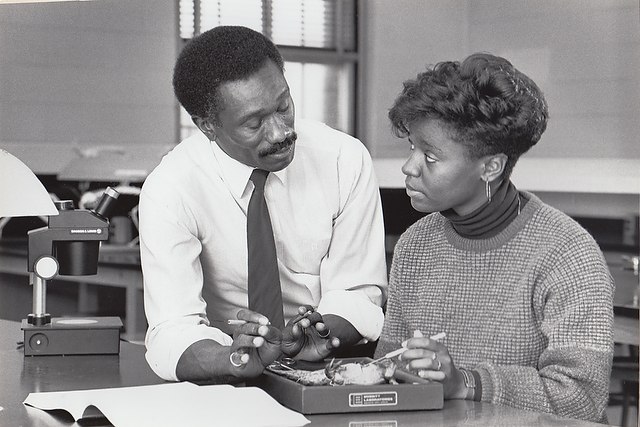 Herman Eure with a student