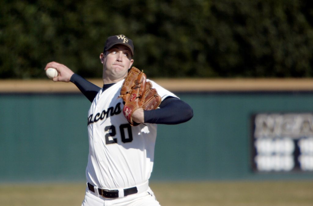 Baseball pitcher Kyle Sleeth (’01)